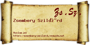 Zsembery Szilárd névjegykártya