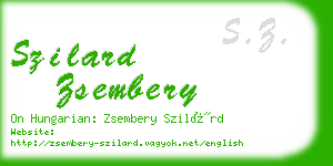 szilard zsembery business card